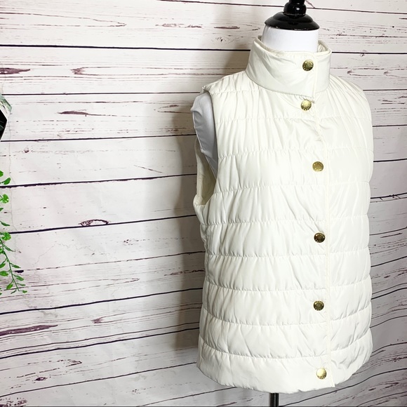 Michael Kors White Snap Button Puffer Vest Women’s Size Small - Picture 3 of 10